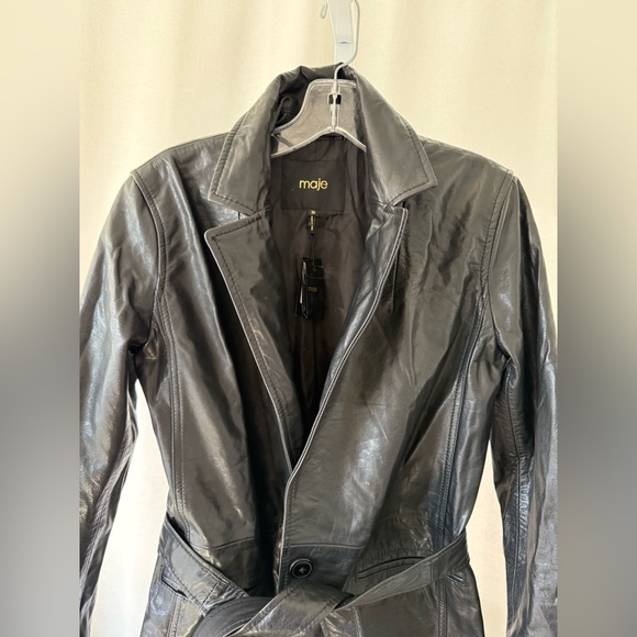 Maje Grenchir black leather trench coat FINAL PRICE NO OFFERS CONSIDERED - Picture 11 of 12